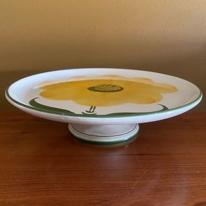 Vintage ceramic cake platter / cupcake display / pedestal dish